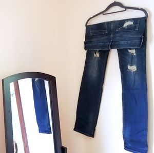 Express Skinny Low-Rise Distressed Jeans